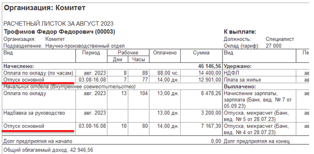 Последствия ошибки при выплате отпуска